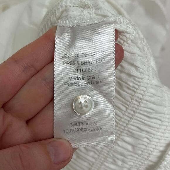 Veronica Beard Jeans Kelsey Smocked Bodice Combo Flounce Hem Shirt Dress Size 6 - Picture 10 of 13